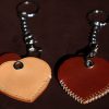 porte-clefs coeur, cuir végétal, l'âge du cuir, maroquinerie artisanale, dordogne, france