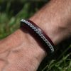 bracelet viking agalas, sami, acajou, cuir végétal, étain, l'âge du cuir, maroquinerie artisanale, dordogne, france