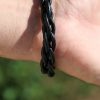 bracelet loup noir, cuir, l'âge du cuir, maroquinerie artisanale, dordogne, france