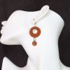 boucles d'oreilles rond , tannage végétal, l'âge du cuir, maroquinerie artisanale éthique et responsable, dordogne, france