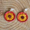 boucle d'oreille tournesol, cuir végétal, l'âge du cuir, maroquinerie artisanale, dordogne, france