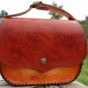 sac à main bandoulière médiéval, cuir végétal, l'âge du cuir, maroquinerie artisanale, dordogne, france