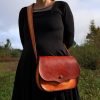 sac à main bandoulière médiéval, cuir végétal, l'âge du cuir, maroquinerie artisanale, dordogne, france