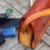 sac à main bandoulière médiéval, cuir végétal, l'âge du cuir, maroquinerie artisanale, dordogne, france