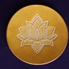sous verre fleur de lotus jaune, cuir végétal, l'âge du cuir, maroquinerie artisanale, Dordogne, France