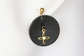 boucle d oreille noir, l'âge du cuir, maroquinerie artisanale éthique et responsable, dordogne, france