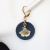 boucle d'oreille ginkgo, l'âge du cuir, maroquinerie artisanale éthique et responsable, dordogne, france