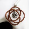 boucle d oreille arbre de vie noeud marron grande, tannage végétal, l'âge du cuir, maroquinerie artisanale éthique et responsable, dordogne, france