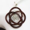 boucle d oreille arbre de vie noeud ronde marron, tannage végétal, l'âge du cuir, maroquinerie artisanale éthique et responsable, dordogne, france