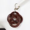 boucle d oreille nœud ronde marron, l'âge du cuir, maroquinerie artisanale éthique et responsable, dordogne, france