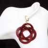 boucle d oreille rouge noeud 2, tannage végétal, teintures naturelles, l'âge du cuir, maroquinerie artisanale éthique et responsable, dordogne, france