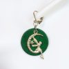 boucle d oreille verte ronde fée, tannage végétal, l'âge du cuir; maroquinerie artisanale éthique et responsable, dordogne, france
