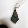 boucles d oreilles pendantes diamant verte noir marron, tannage végétal, l'âge du cuir, maroquinerie artisanale éthique et responsable, dordogne, france