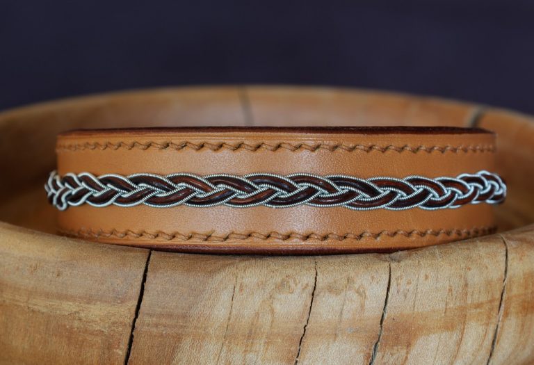 bracelet cuir, viking, sami, tannage végétal, camel, maroquinerie artisanale éthique et responsable, dordogne, france