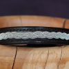 bracelet homme cuir tressé, viking, sami, tannage végétal, noir et argent, maroquinerie artisanale éthique et responsable, dordogne, france