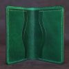 porte carte homme cuir double cuir vache vert, bovin à tannage végétal, maroquinerie artisanale éthique et responsable, Dordogne, France