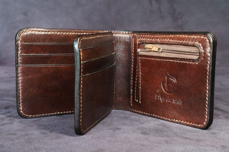 portefeuille homme luxe, tannage végétal, l'Âge du Cuir, maroquinerie, artisanat éthique et responsable, France, Dordogne