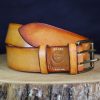ceinture double ardillon haut de gamme cousue main, homme, femme, qualité, personnalisée, tannage végétal, l'âge du cuir; maroquinerie artisanale éthique et responsable, dordogne, france