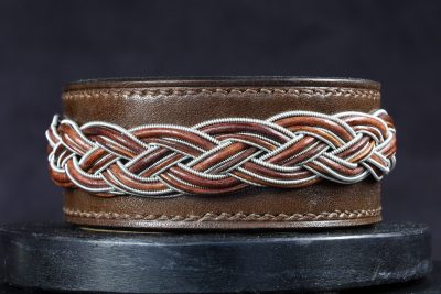 bracelet viking, tressé, sami, tannage végétal, l'âge du cuir, maroquinerie artisanale éthique et responsable, Dordogne, France