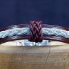 bracelet viking cuir acajou étain perle tressée Skjaldkonungr, tannage végétal, l'âge du cuir, maroquinerie artisanale éthique et responsable, Dordogne, France