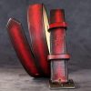 ceinture rouge Inferno, tannage végétal, l'âge du cuir, maroquinerie artisanale éthique et responsable, Dordogne, France