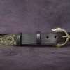 ceinture viking sleipnir ébène 27B, tannage végétal, l'âge du cuir, maroquinerie artisanale éthique et responsable, Dordogne, France