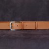 ceinture cuir haut de gamme Métréon, noisette, , tannage végétal, l'Âge du Cuir, maroquinerie artisanale éthique et responsable, Dordogne, France