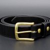ceinture cuir homme de qualité noire Aurèle, tannage végétal, l'Âge du Cuir, maroquinerie artisanale éthique et responsable, fabrication française, Dordogne